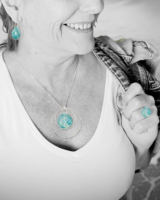 Silver Double Hoop Necklace