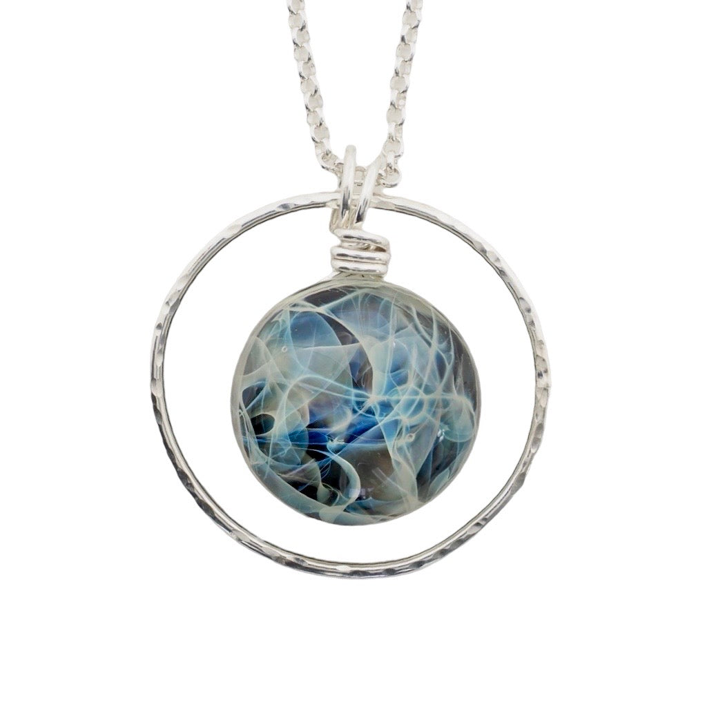 Memorial Silver Single Hoop Necklace