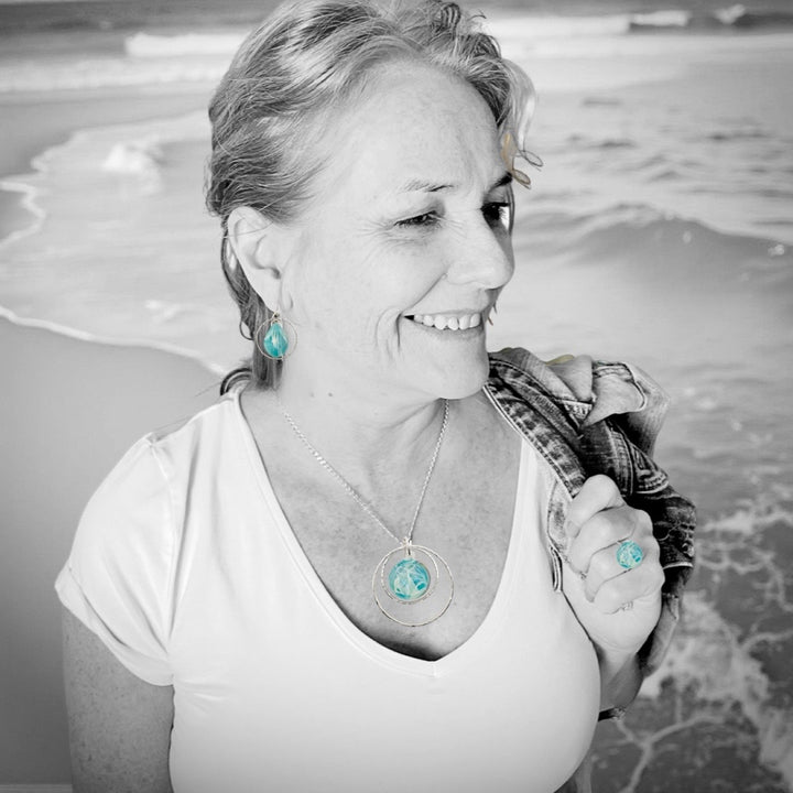 Silver Double Hoop Necklace