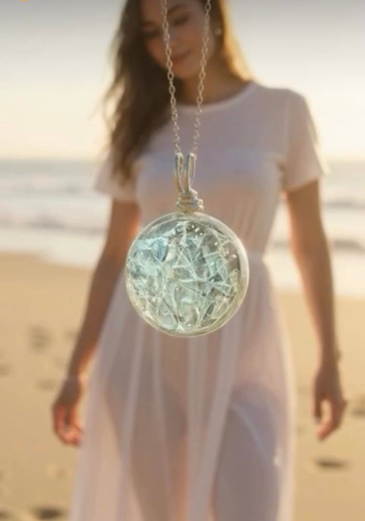 Memorial Silver Smoke Necklace - Cremation Jewelry