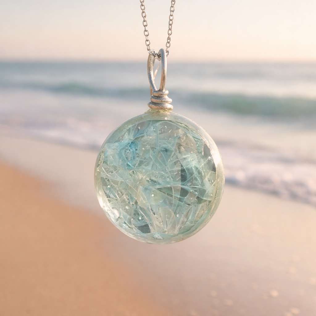 Memorial Silver Smoke Necklace - Cremation Jewelry