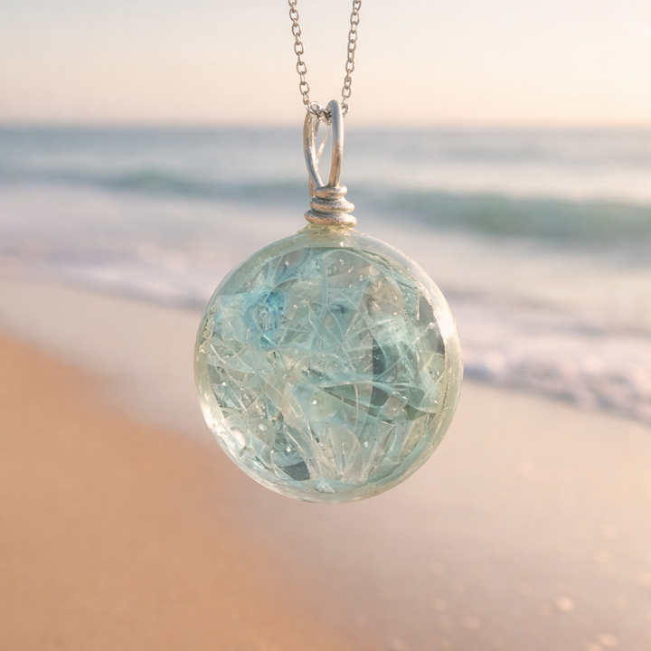 Memorial Silver Smoke Necklace - Cremation Jewelry
