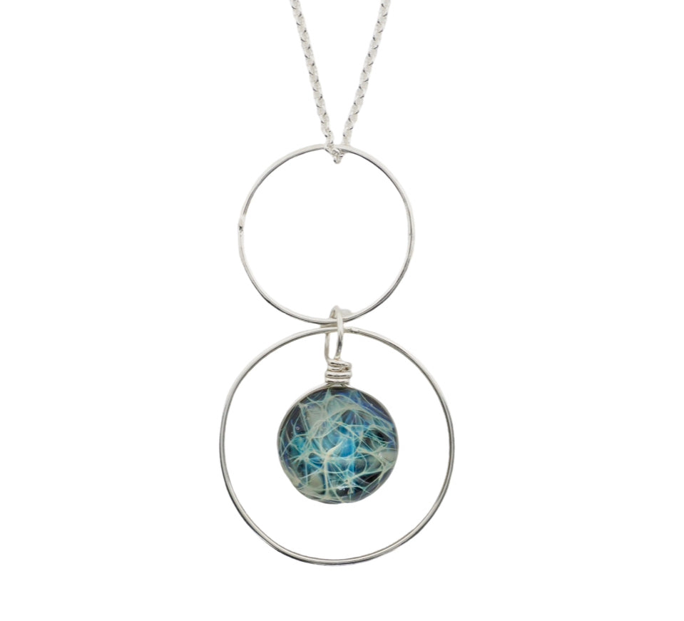 Silver Double Hoop Necklace