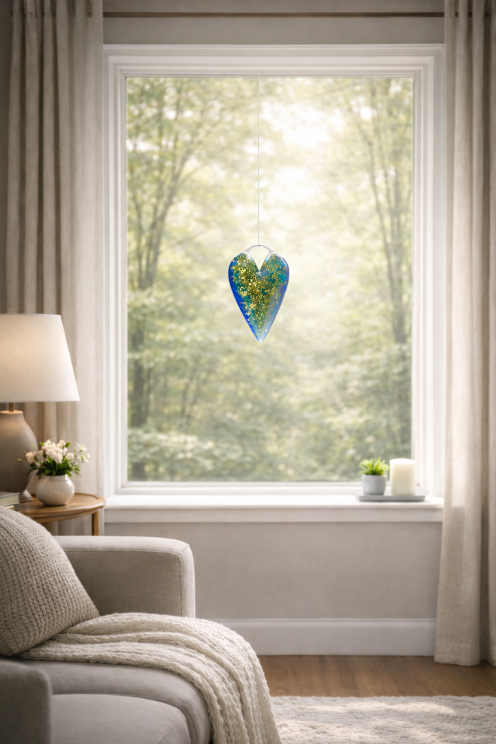 Memorial Heart Sun-catcher | Cremation Ash Jewelry